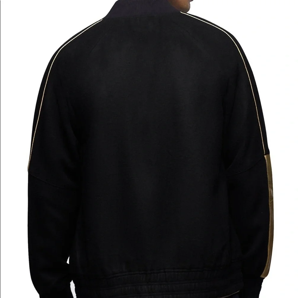 True Religion Black Varsity Jacket Size XXL
